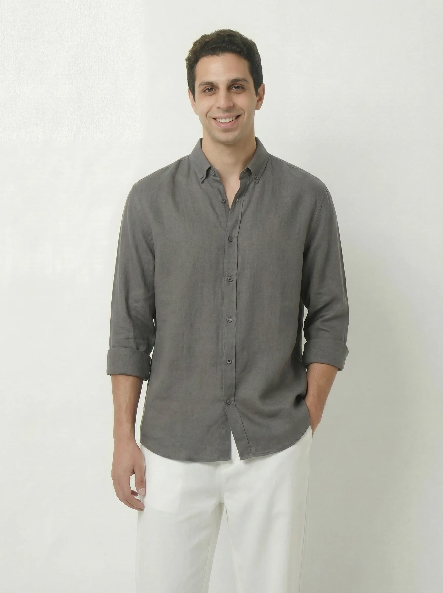 Oxford Shirt - Olive Grey