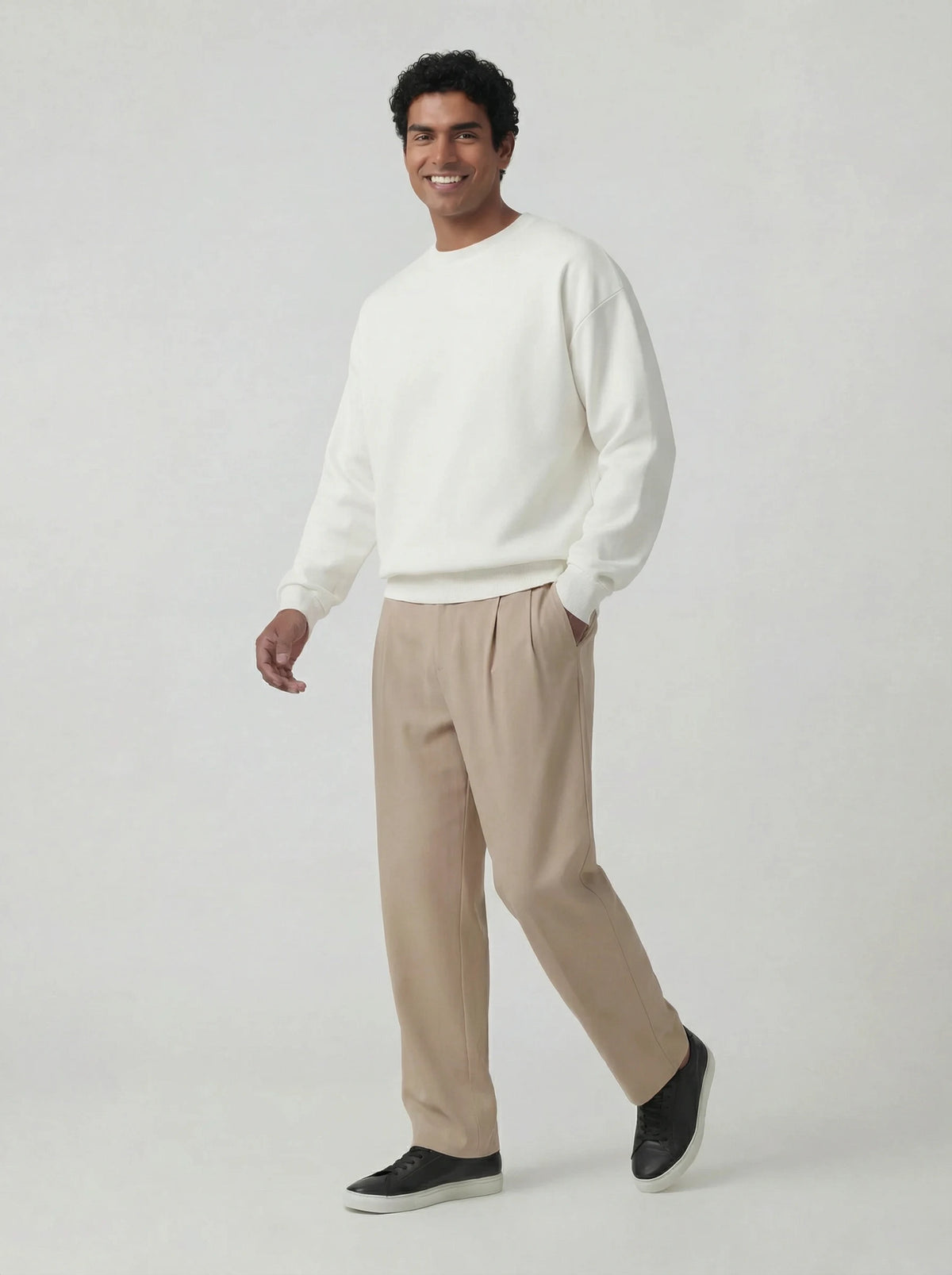 Old Money Wide Leg Trouser - Warm Beige