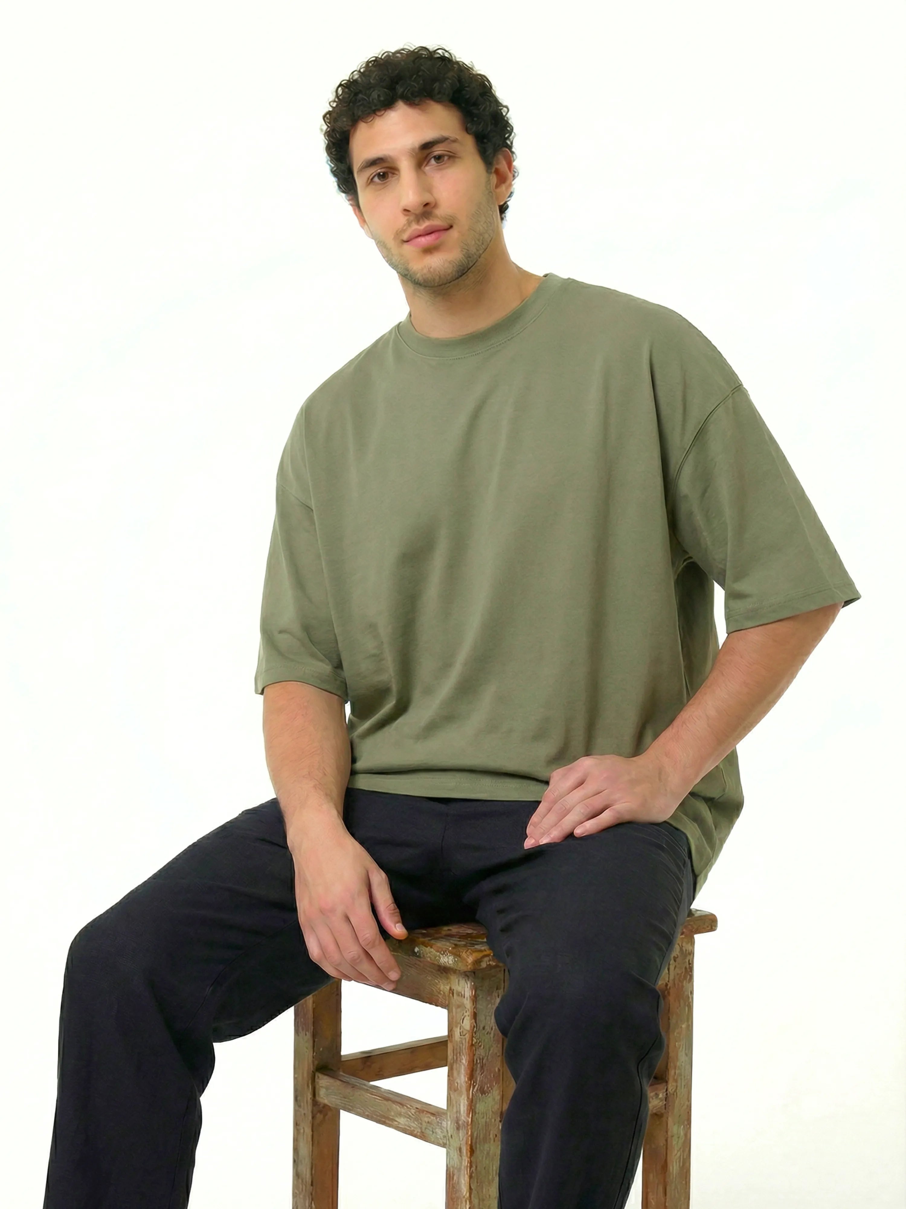 Oversized T-shirt - Muted Olive