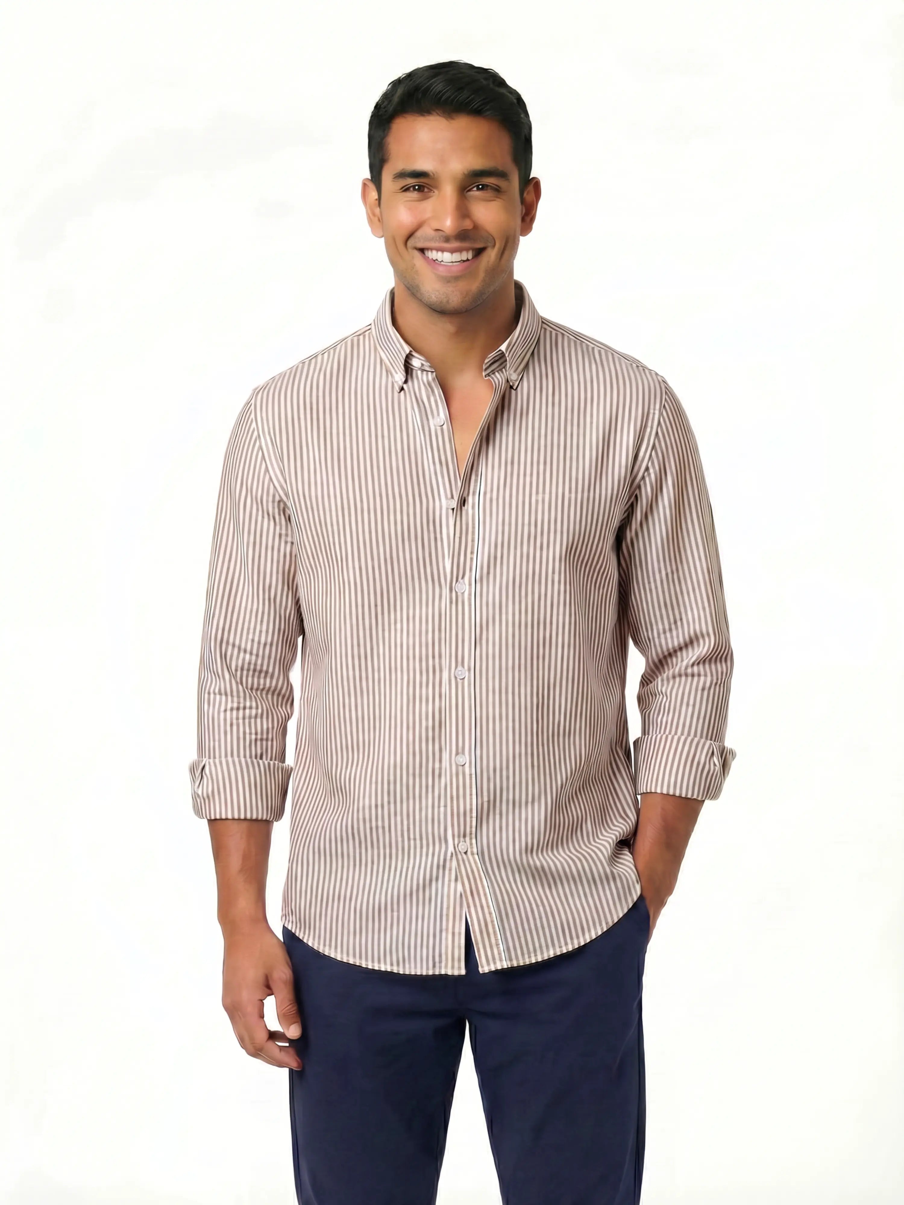 Oxford Shirt - Brown Stripe