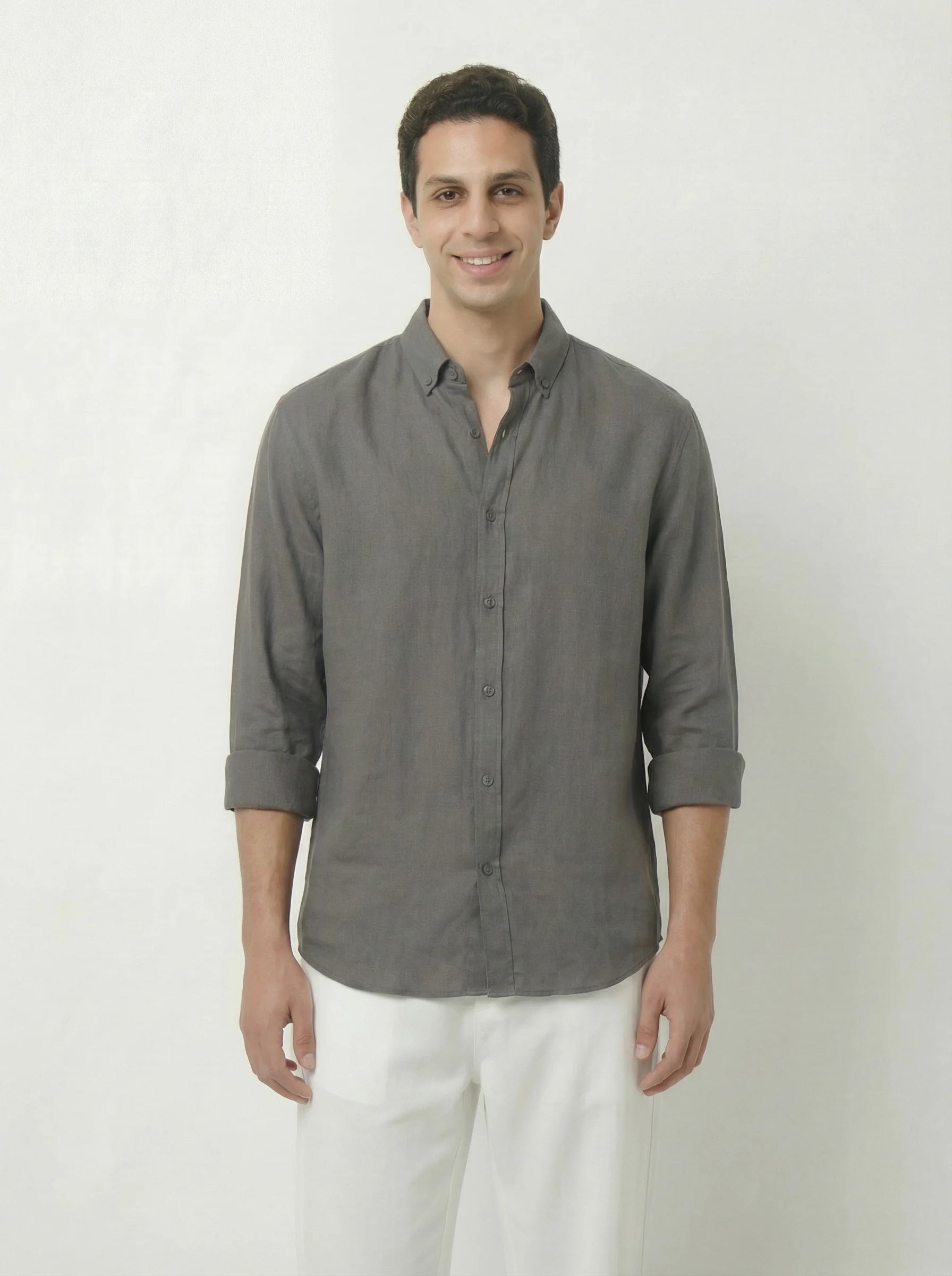 Oxford Shirt - Olive Grey