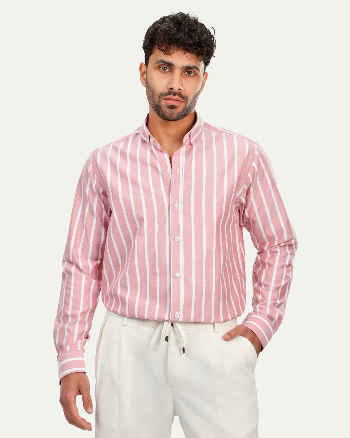 Oxford Shirt – Rose Pink Signature Stripe