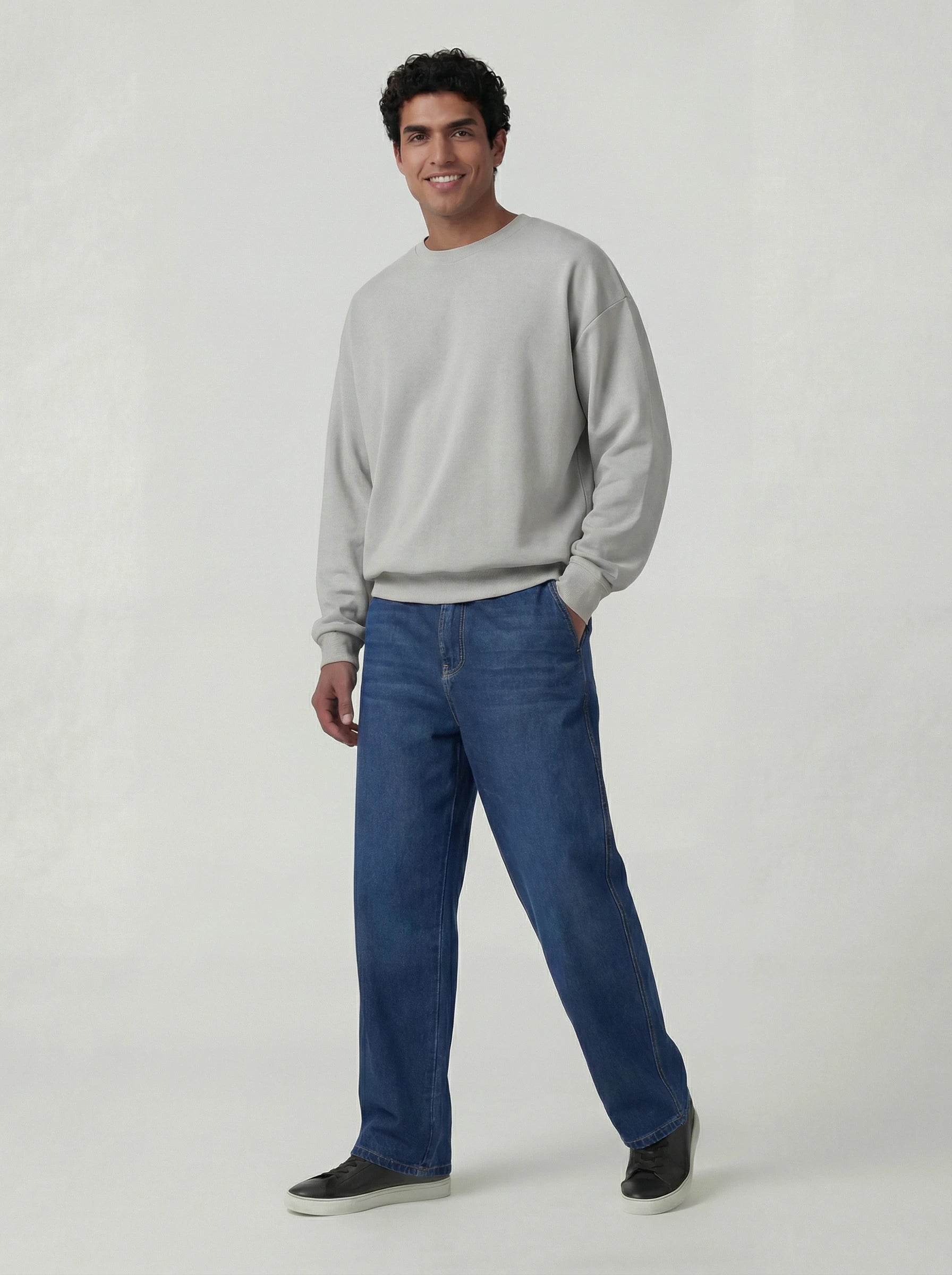 Wide Leg Jeans - Deep Blue