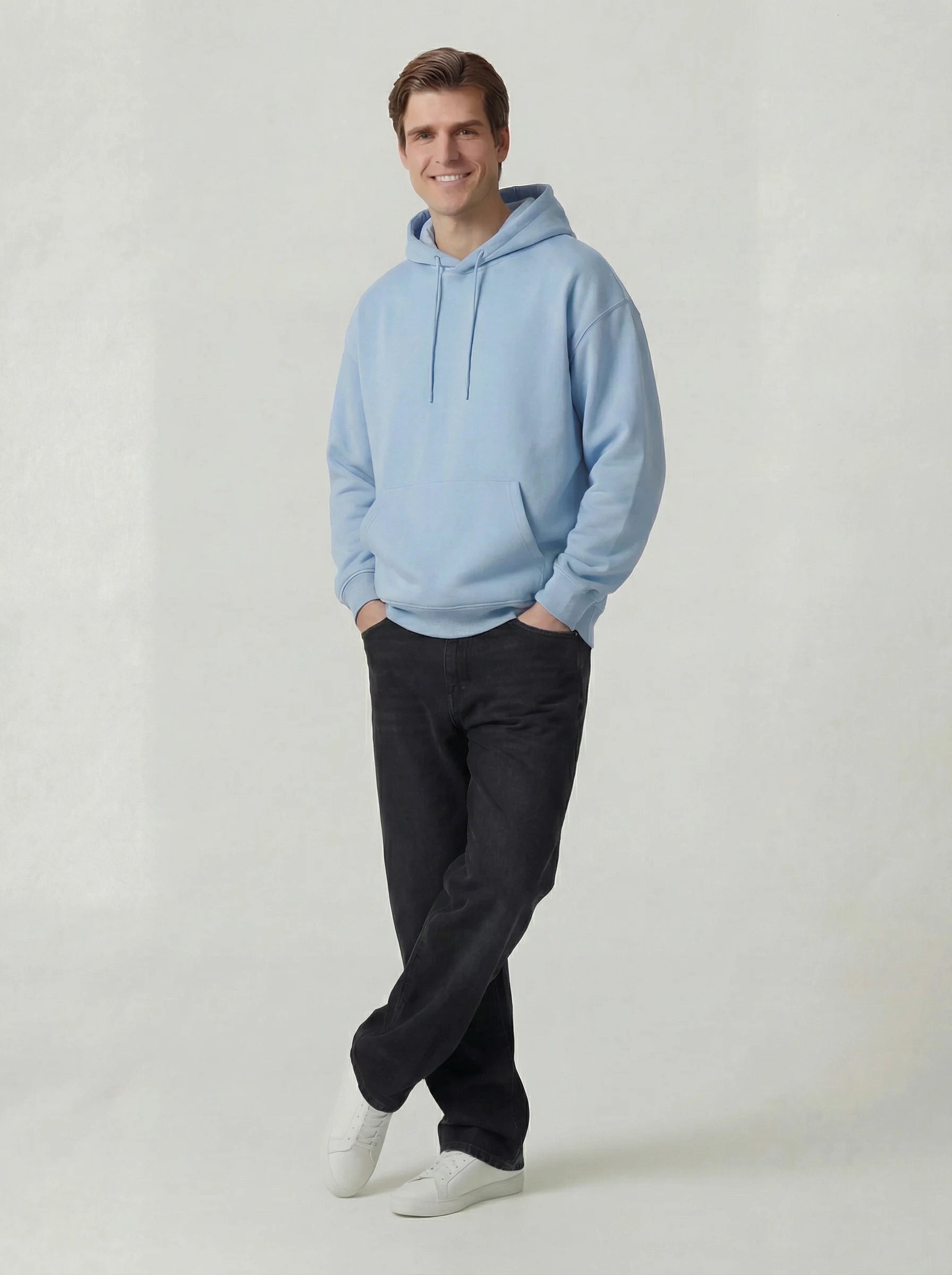 Wide Leg Jeans - Washed Black