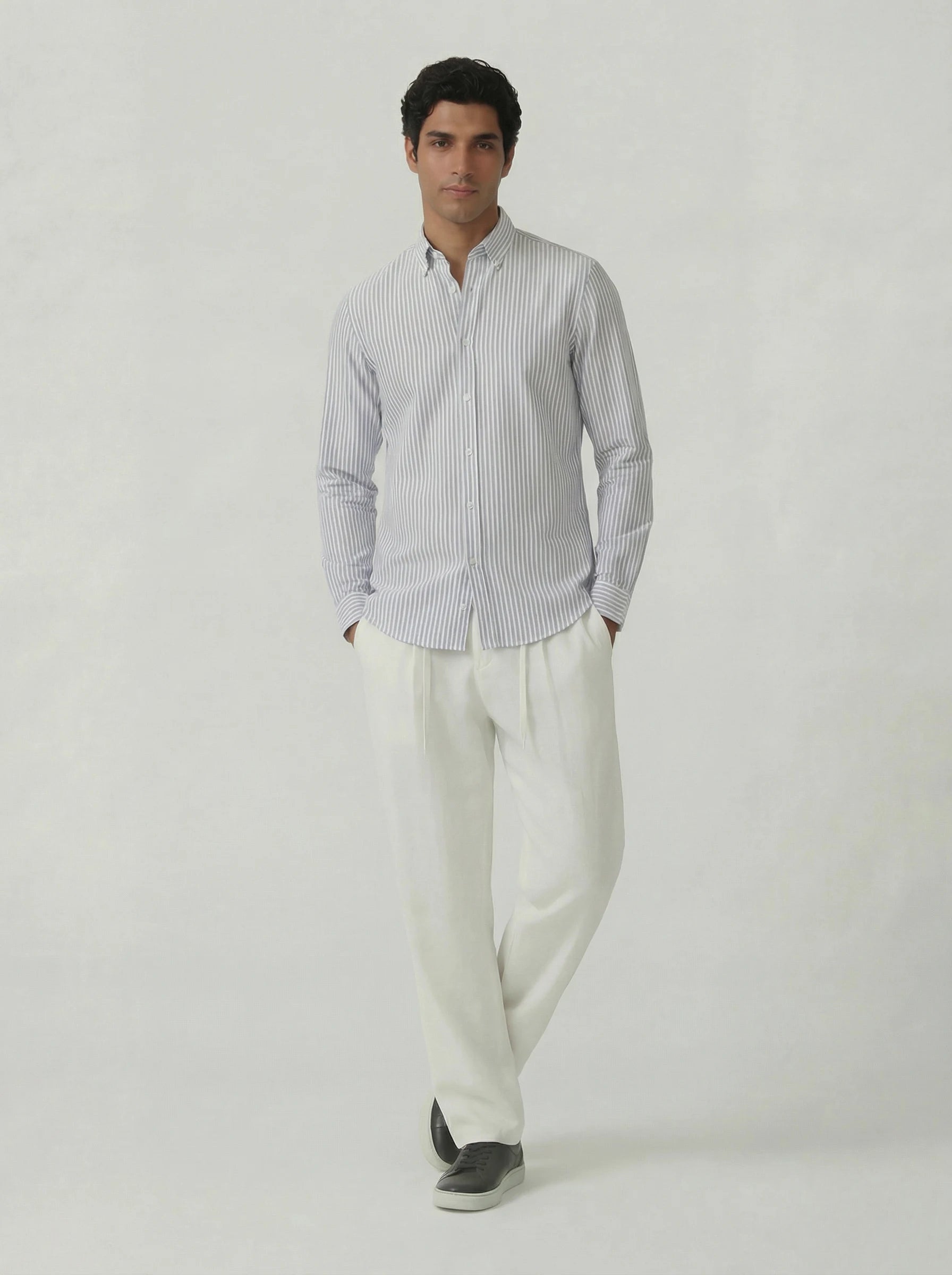 Old Money Wide Leg Trouser - White